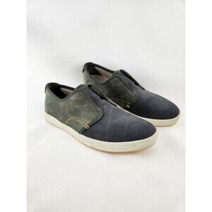 Ahnu North Beach Leather Canvas Slip-On Loafer Sneakers Gray Green COMFY Mens 11